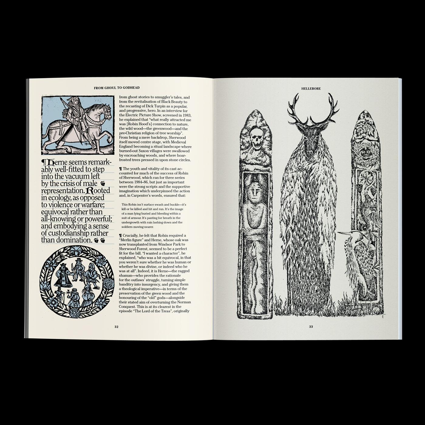 Christmas collage editorial Folk Horror Folklore magazine occult typography   vintage yuletide