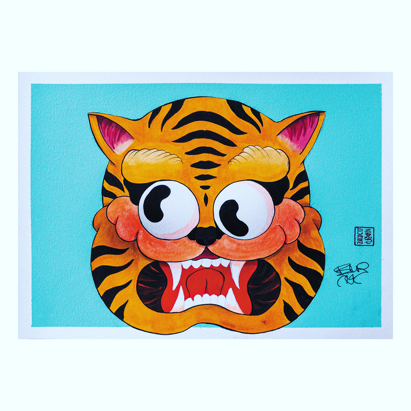 acrylic art KoreanTiger painting   tiger tigre