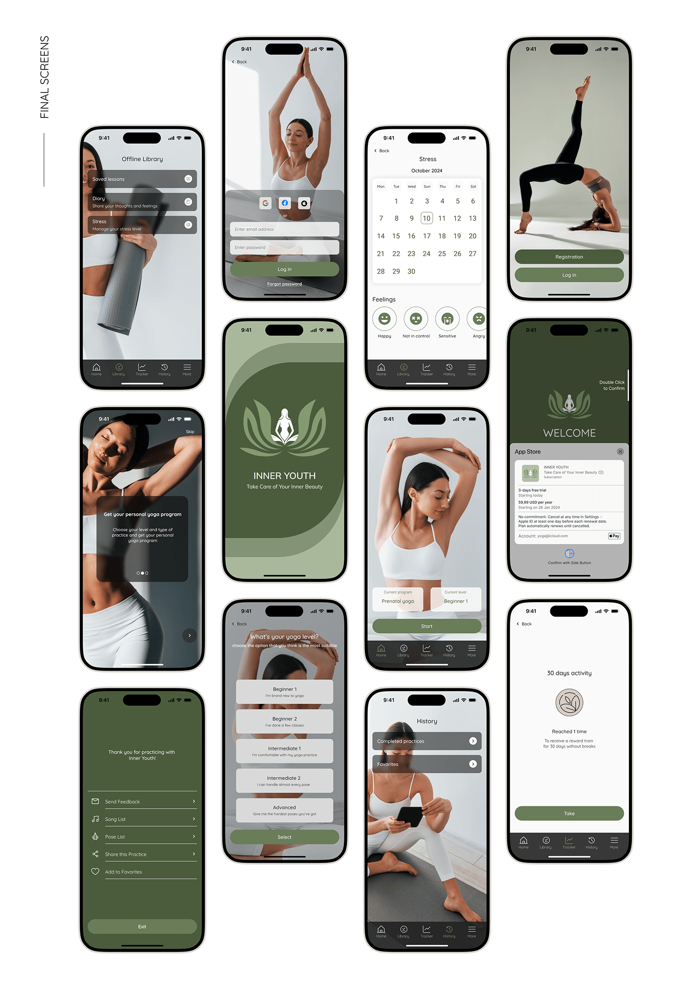 app design mobile design mobile ui/ux mobile UI design Mobile UX Design Mobile app UI/UX yoga app UI UX APP yoga mobile app design