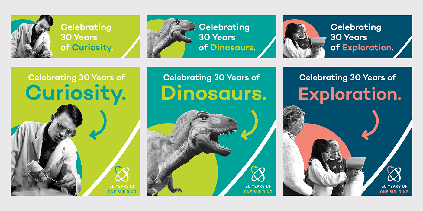 anniversary design dinosaurs graphic design  membership museum Museum Design science
