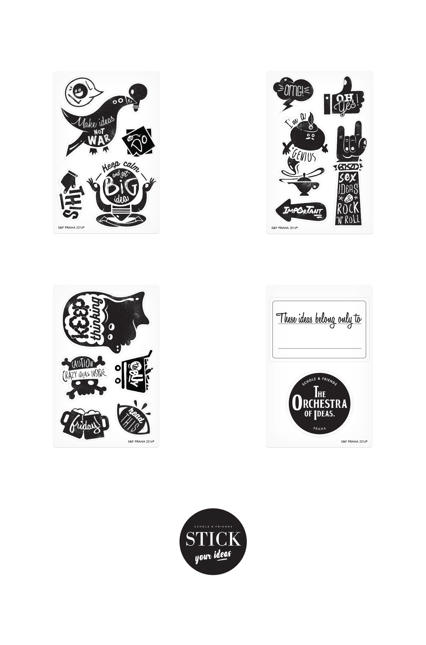 stickers Advertising  agency gift typography   motivation Promotion Quotes Work  clients