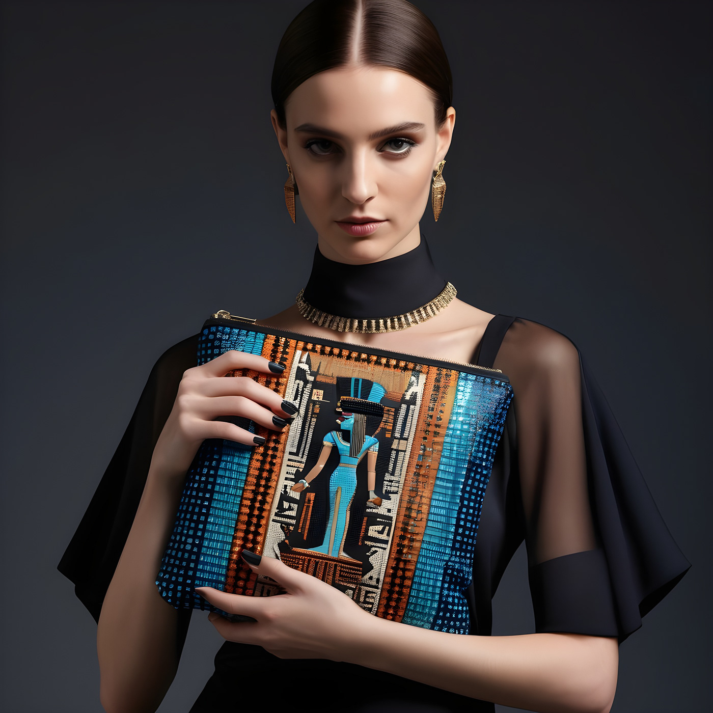 Clothing Fashion  fashion design blouse clutch accessories jewelry ancient egypt look Style