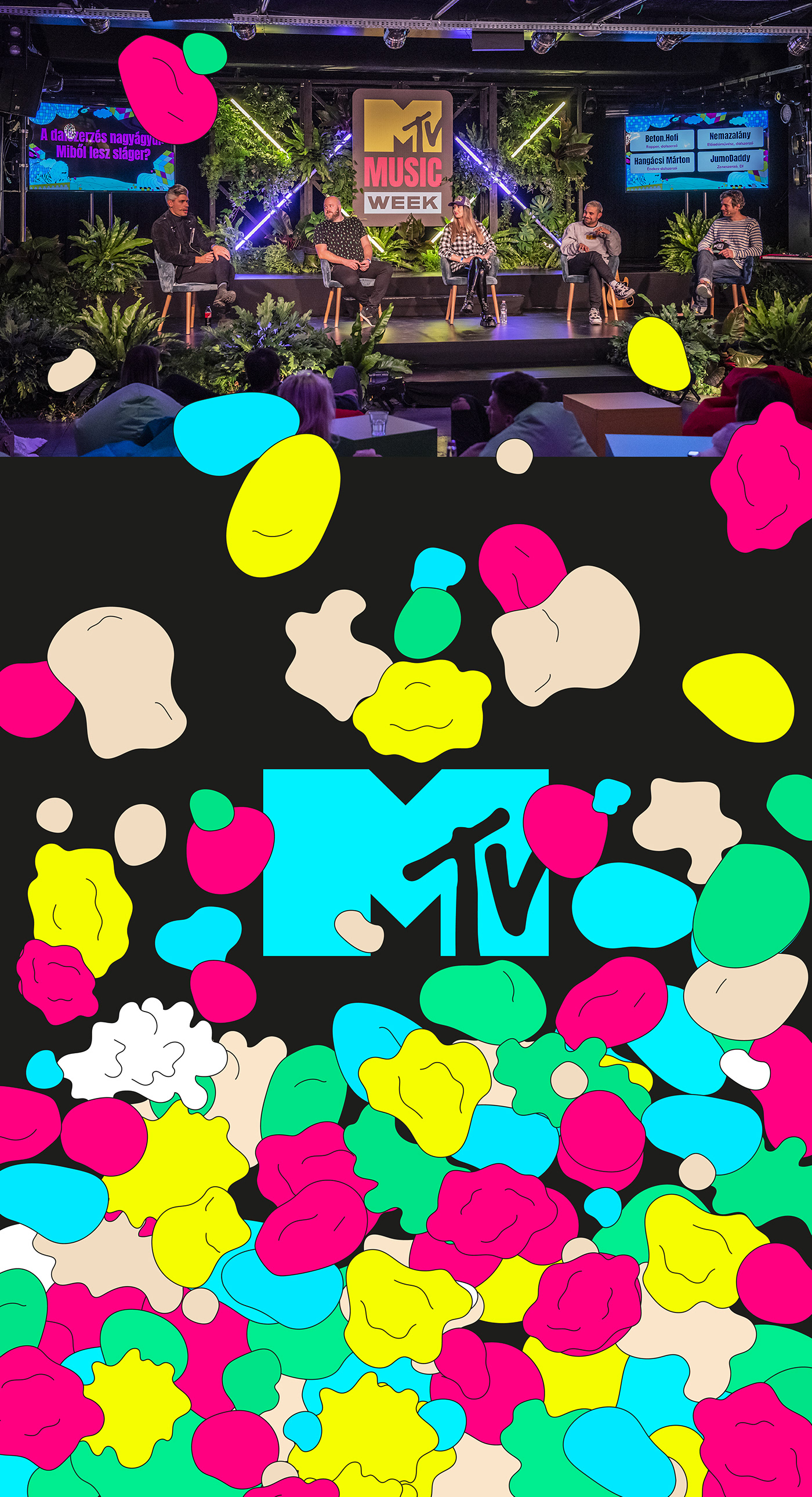 budapest colorful eclectic festival identity Mtv music party graphic design  ILLUSTRATION 