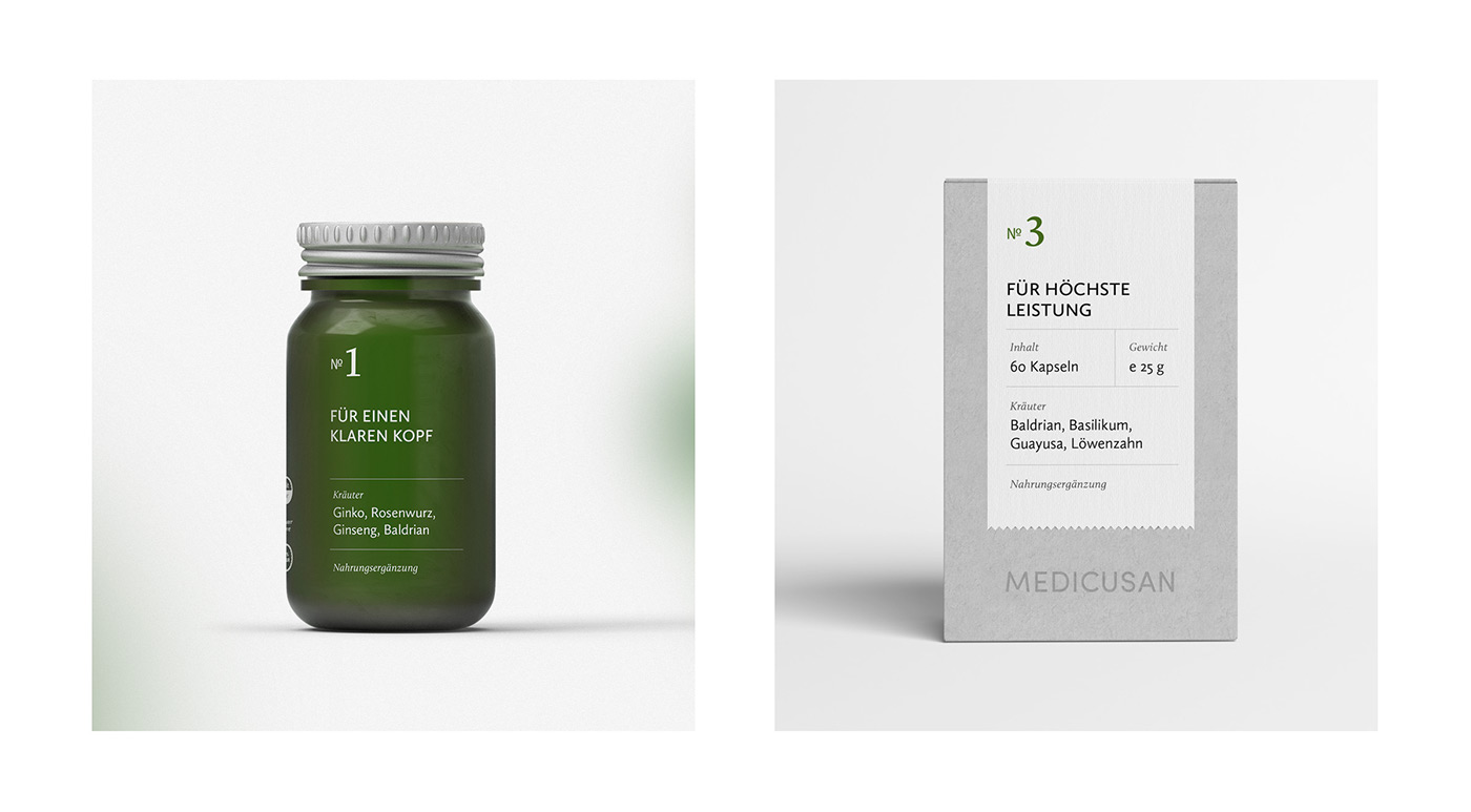 Nature Health supplements brand package design  Packaging typography   minimalistic logo organic