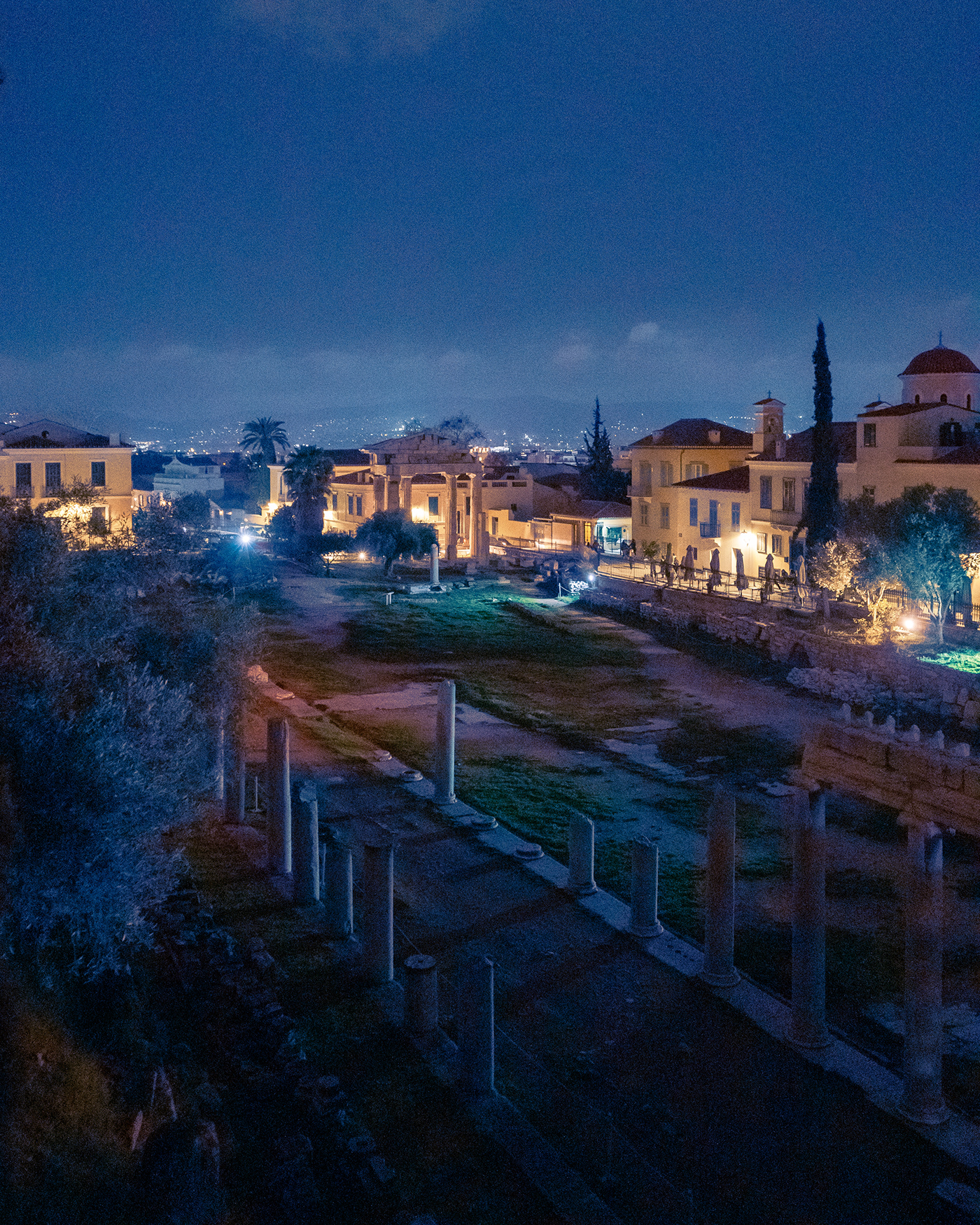 Landmark athens night Greece Ancient archaeology