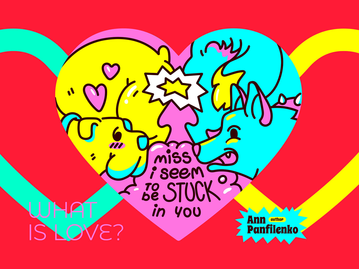 card cartoon cute Love popart postcard valentines day