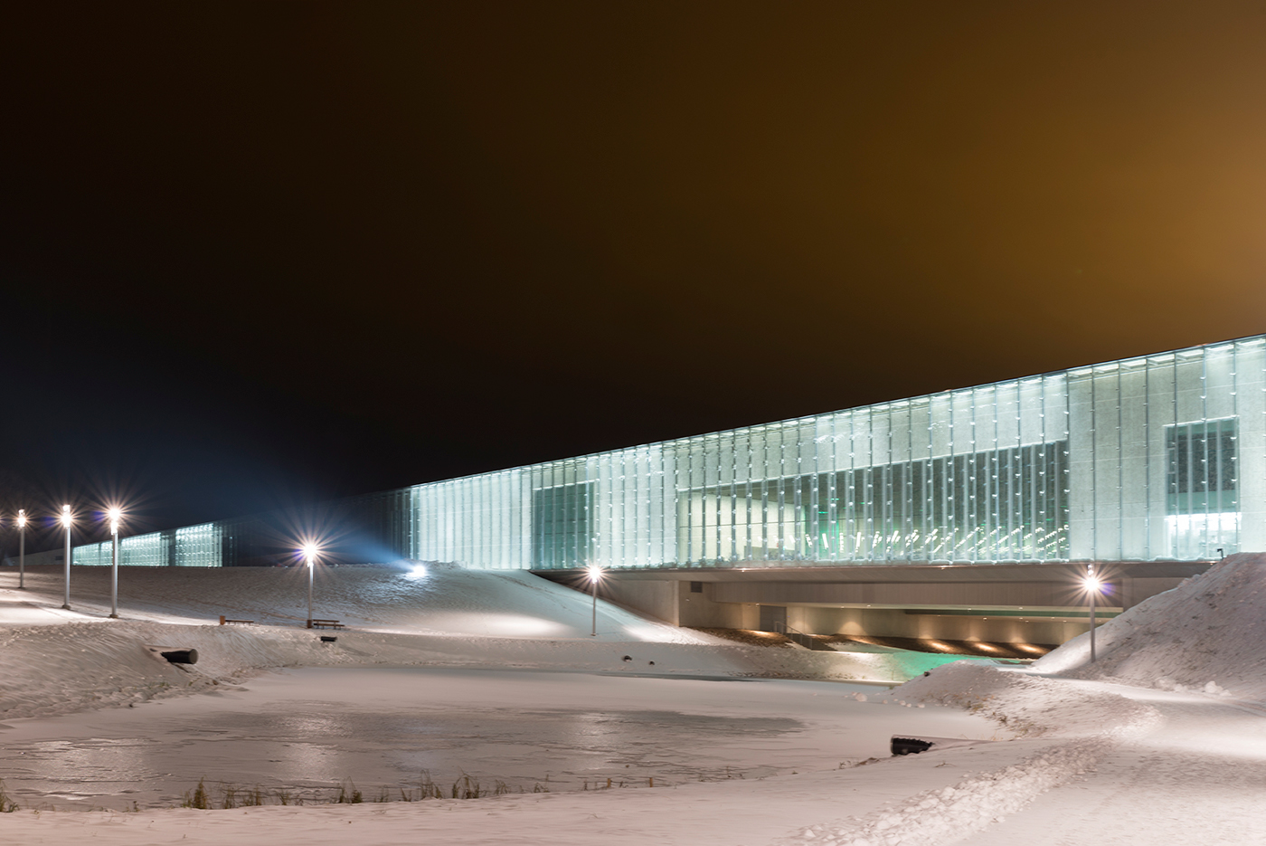 Estonia museum Tartu modern architecture winter snow modern design