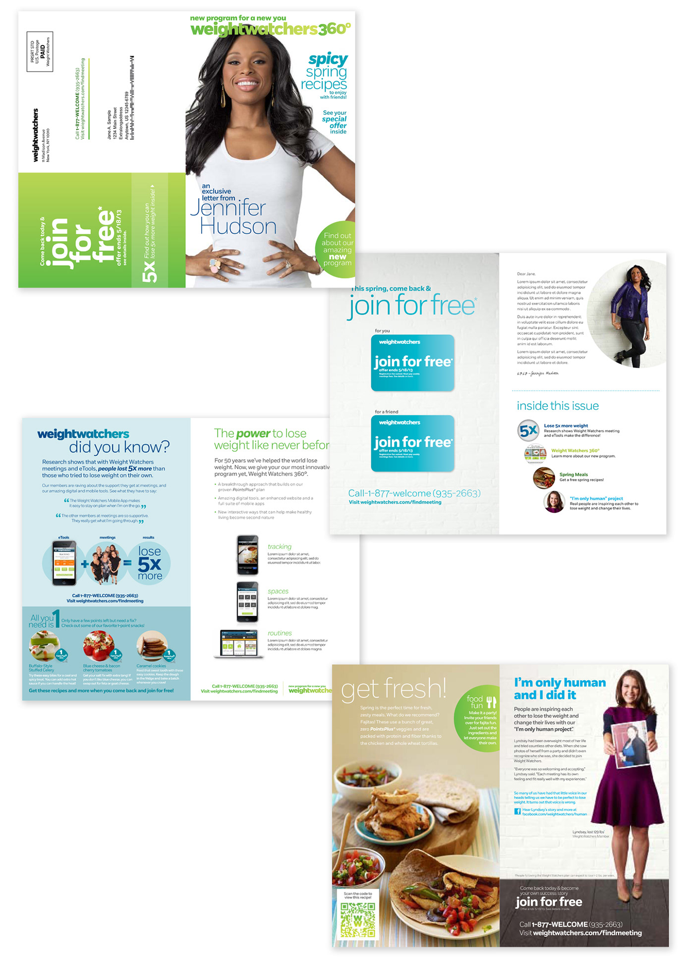 Weight Watchers Email Design diet brochure Direct mail Mini-Mag magazine campaign Adobe Portfolio