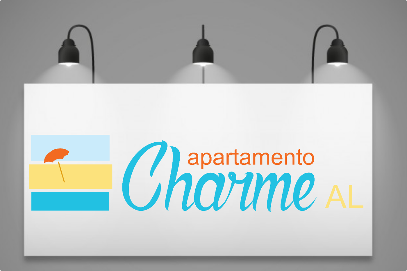 logo design apartment vacation rental business cards print Website Web umbrela beach identity