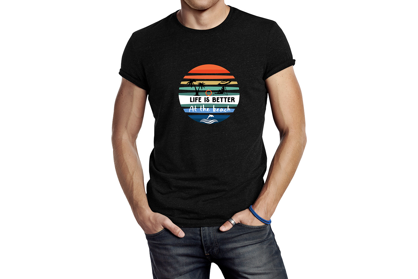 This is a beach t shirt design template and eye-catching design t shirt. 