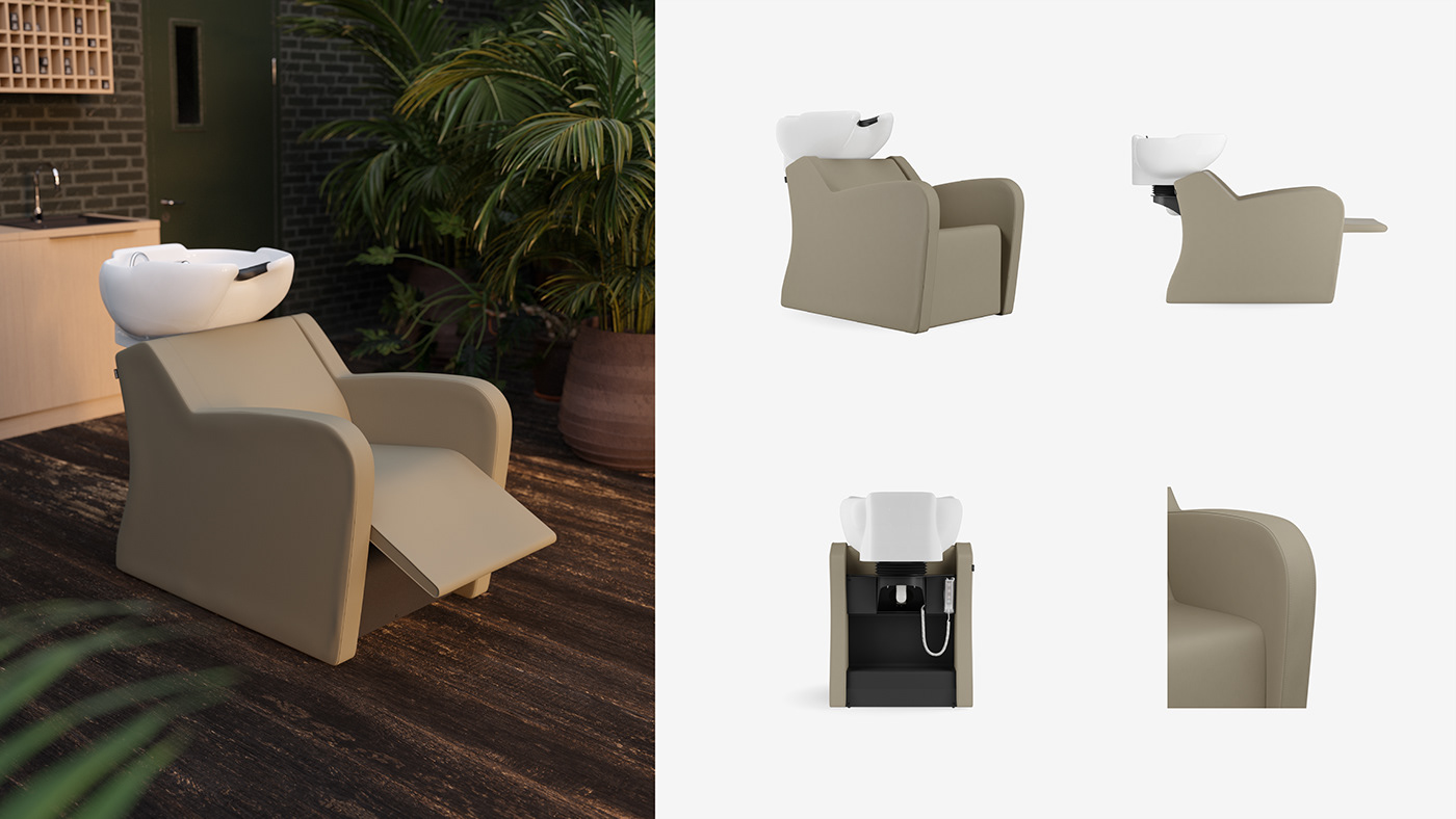 chair furniture Photography  3D CGI salon design 3d modeling Studio Photography