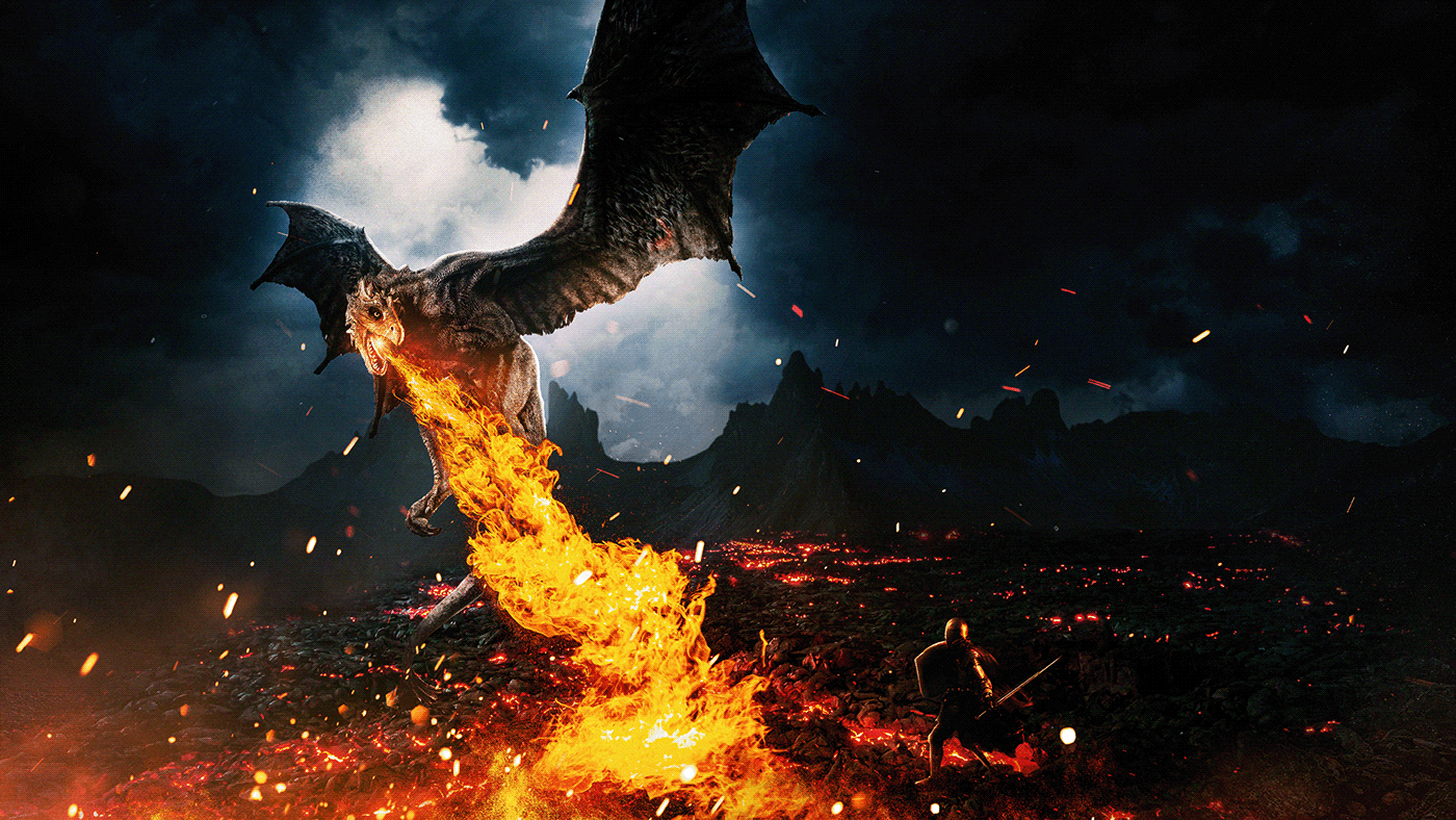 dragon hunter knight cavaleiro noite Game of Thrones dragão fire fogo fire mountain