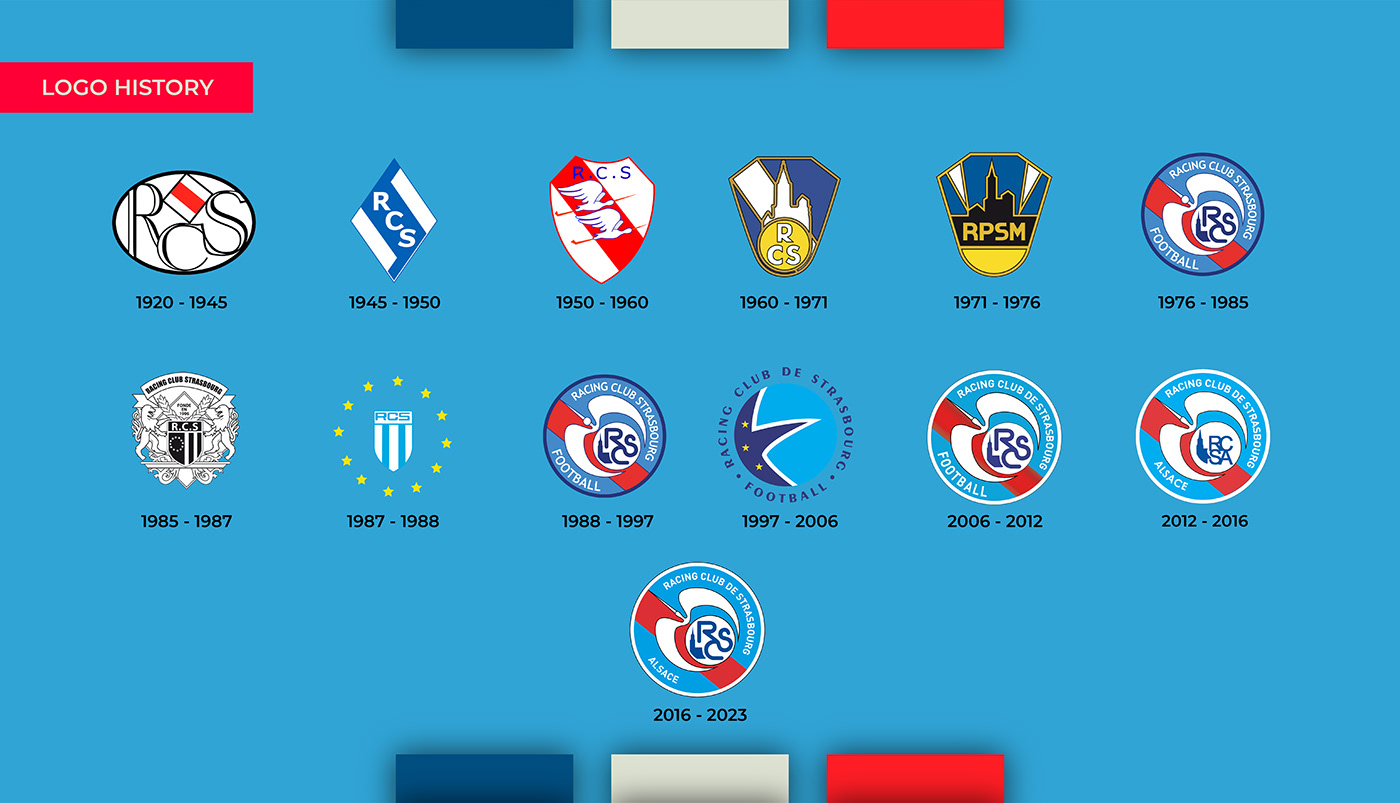 logo brand identity Graphic Designer visual identity brand rebranding football strasbourg Logotype Racing Club de Strasbourg