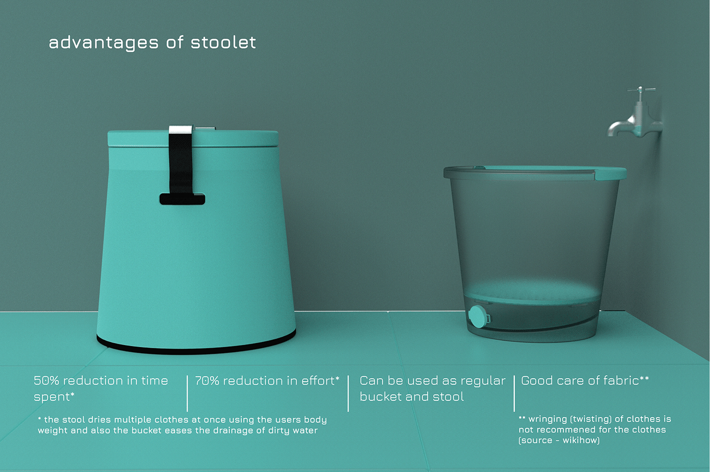 industrial design  cloth washing bucket stool product design  simple product design Design Project