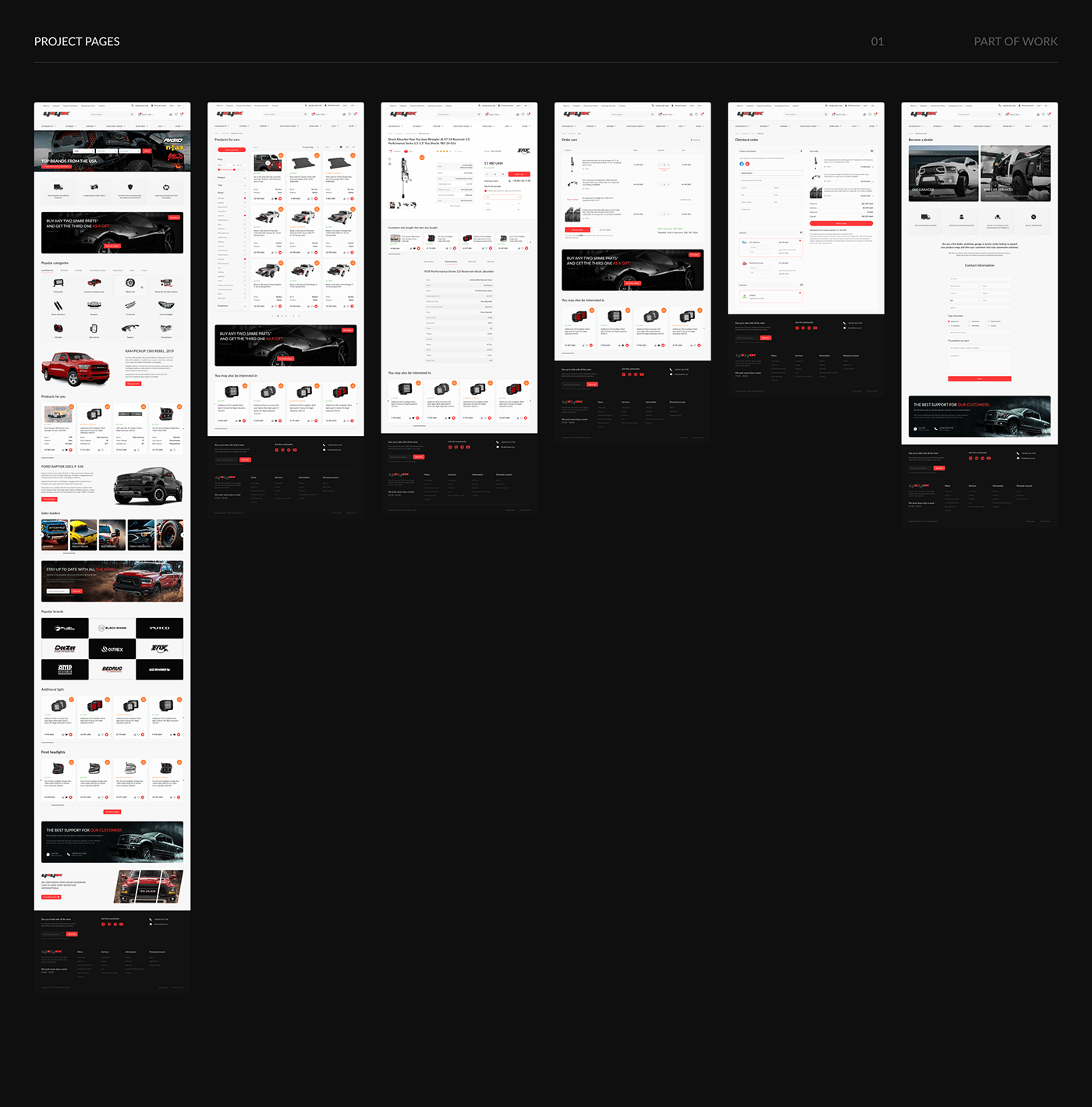 4x4 Web Design  Website spare parts design logo car UI/UX Figma online store