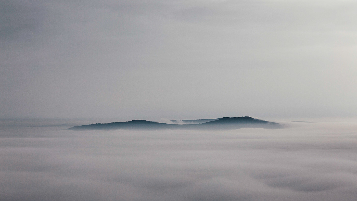 mist Hike Nature Fichtelgebirge Outdoor winter clouds cloud panoramic