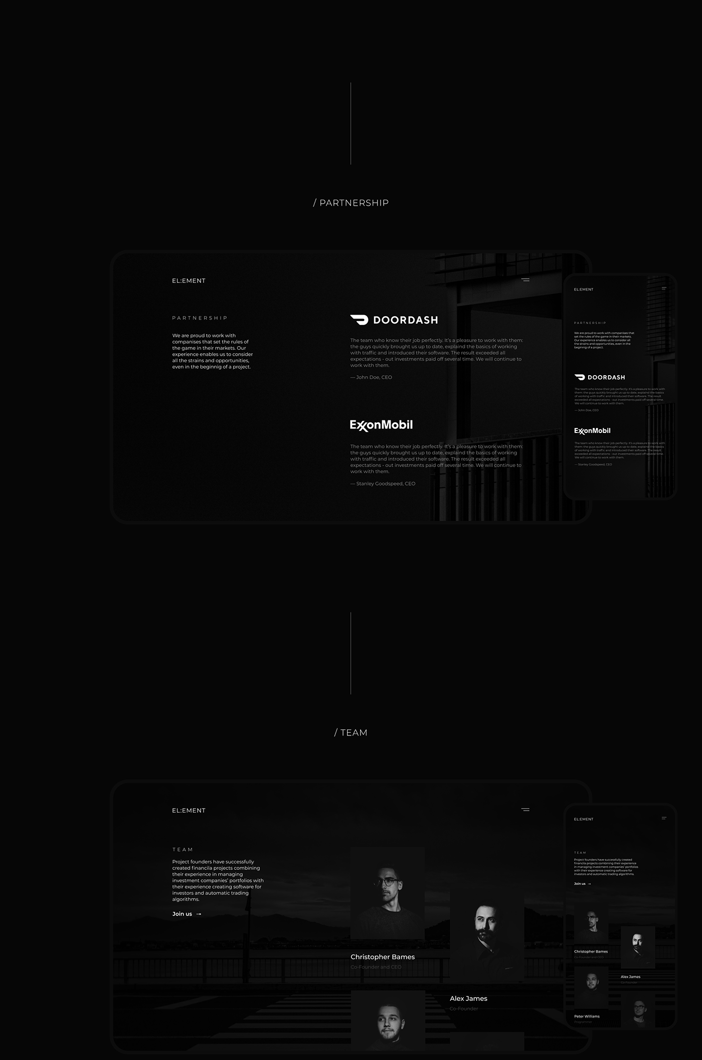 black concept dark interaction minimal neat UI ux Web Design  Website