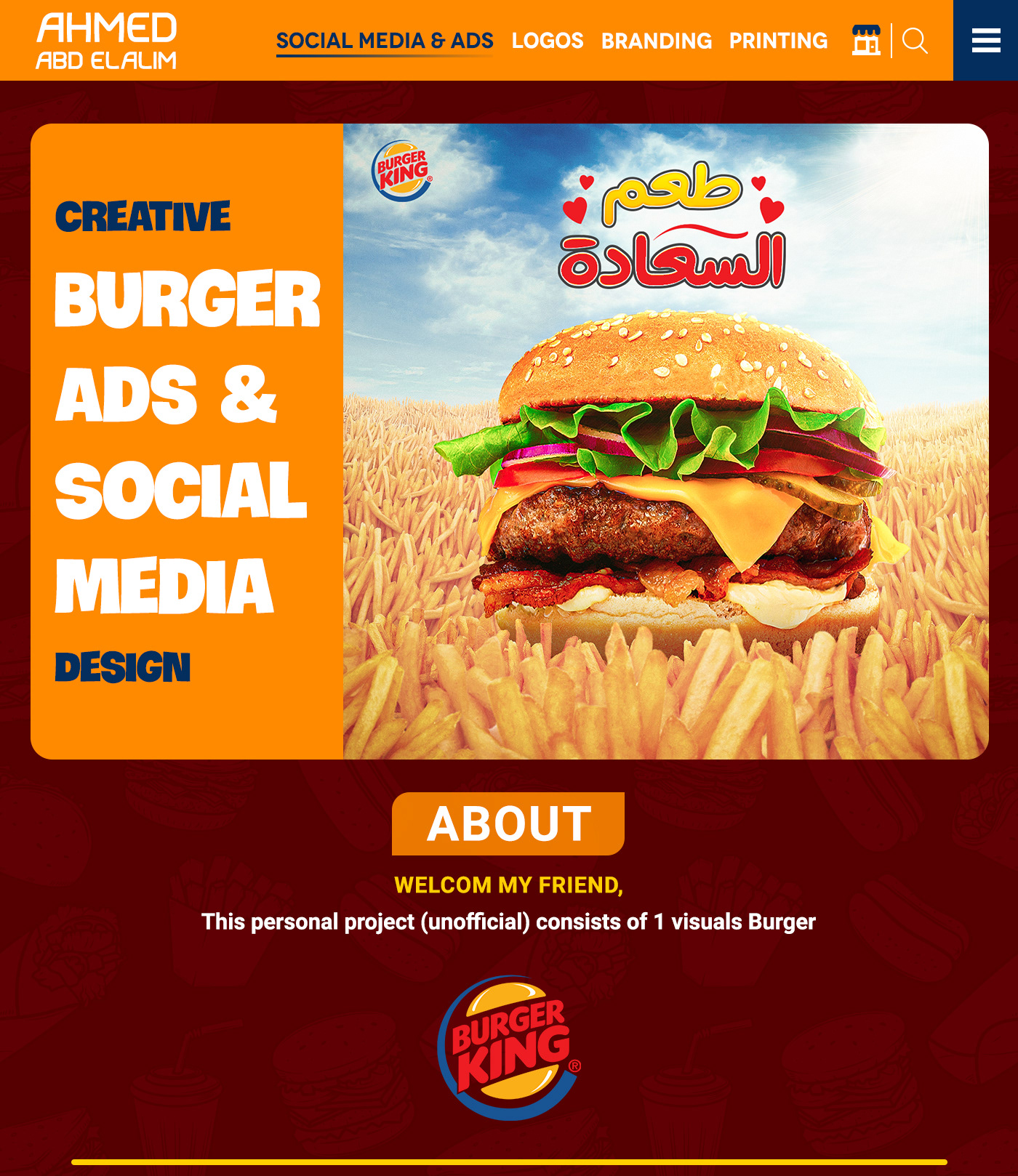 ads Advertising  burger creative Creative Design manipulation social media Social Media Design Social media post visualization