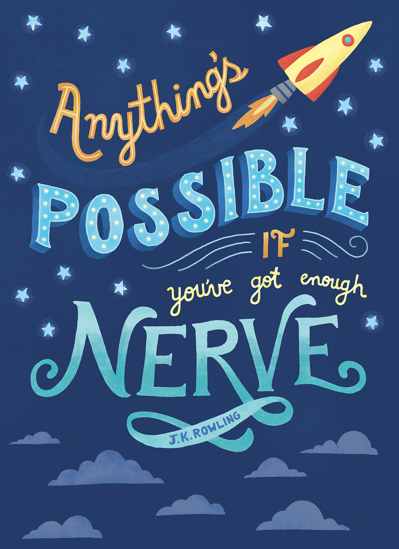J.K. Rowling outerspace HAND LETTERING