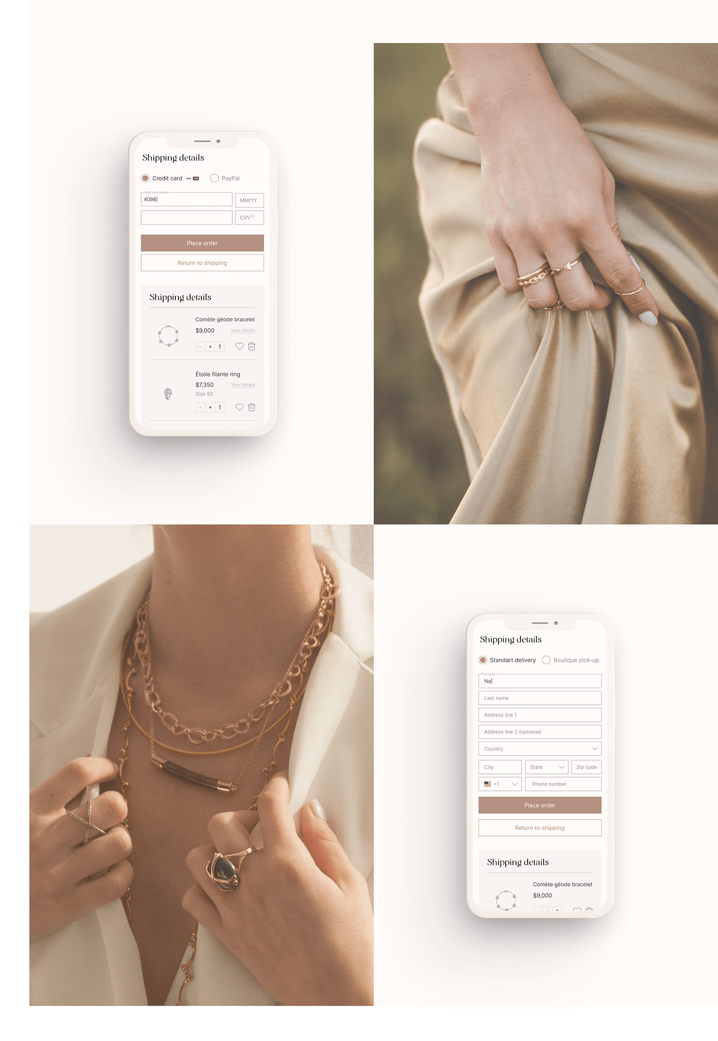 Ecommerce Fashion  jewelry minimal redesign shop store UI ux Website