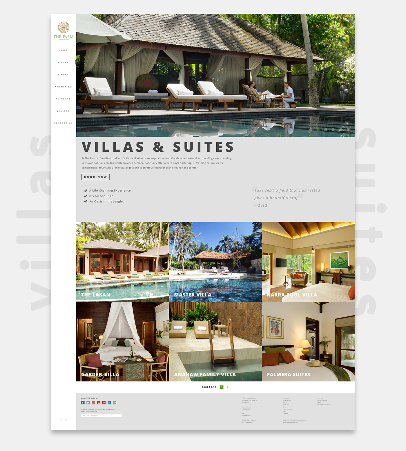 the farm clean resort Spa hotel zen UI/UX Web Web Design 