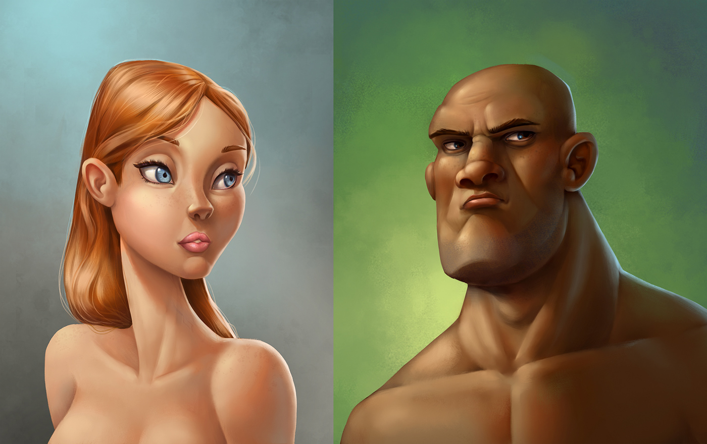 skin study Character Render ILLUSTRATION  realistic cartoon stylized game animation 