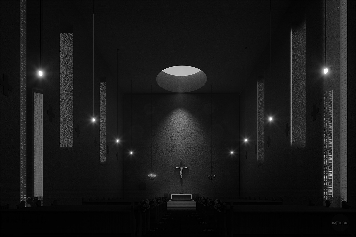 Catholic church Christian church design architecture interior design  Interior visualization Render 3D