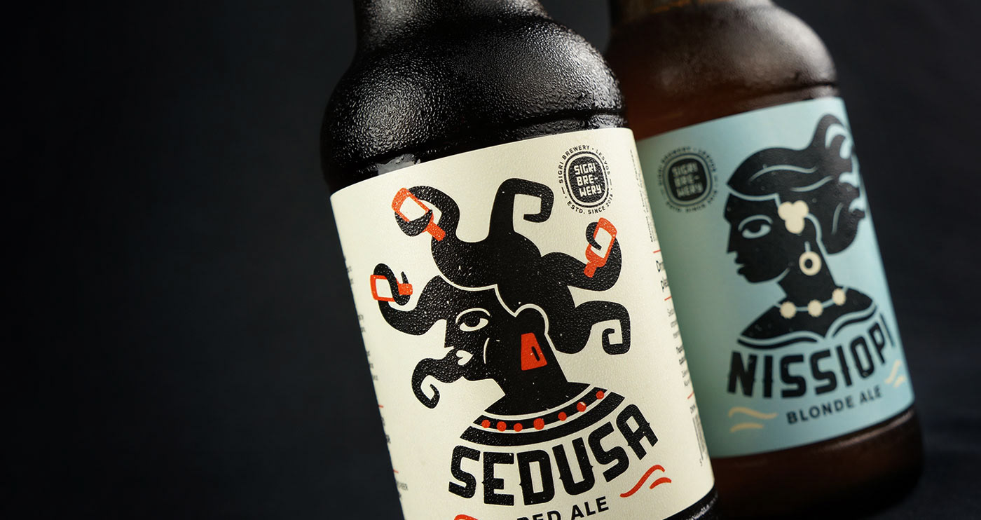 beer brewery bottle ale glassmat mythology octopus lesbian Island