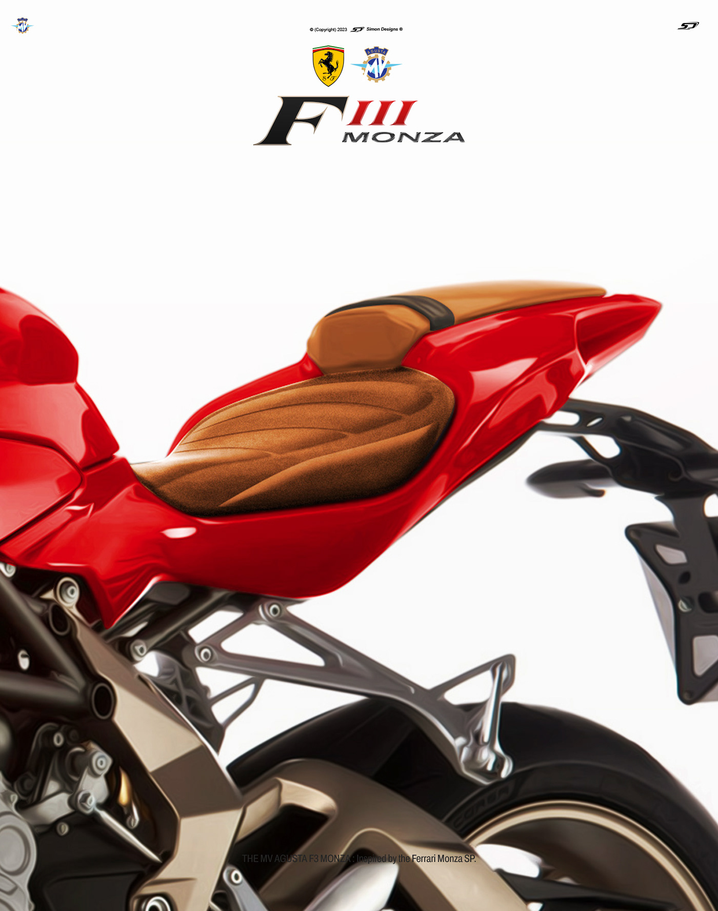 Simon Designs FERRARI designer motorcycle design f3 monza ferrari monza sp ferrari mv ferrari mv agusta MV Agusta F3