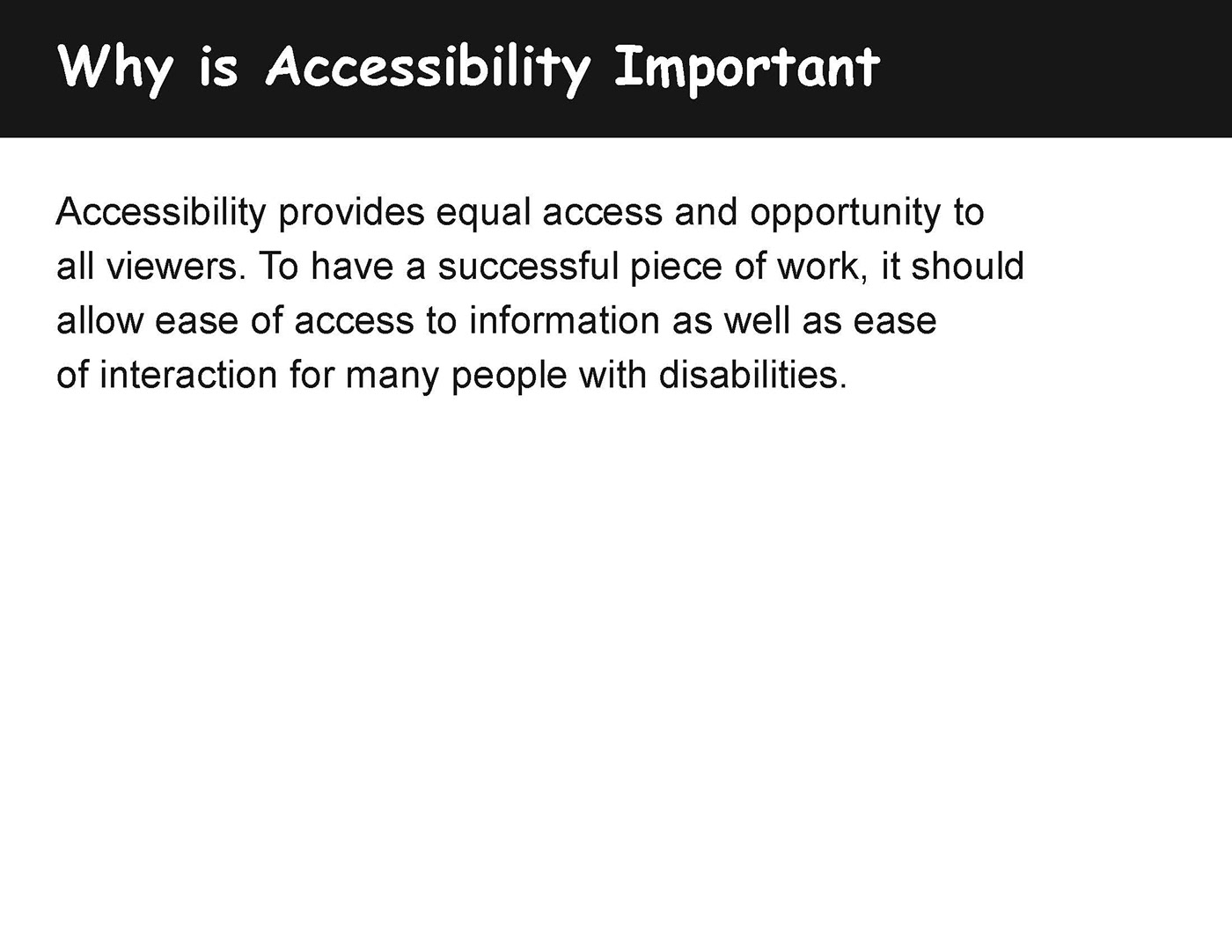 accessible accessible design Comic Sans educate Poster Design visual access visual design