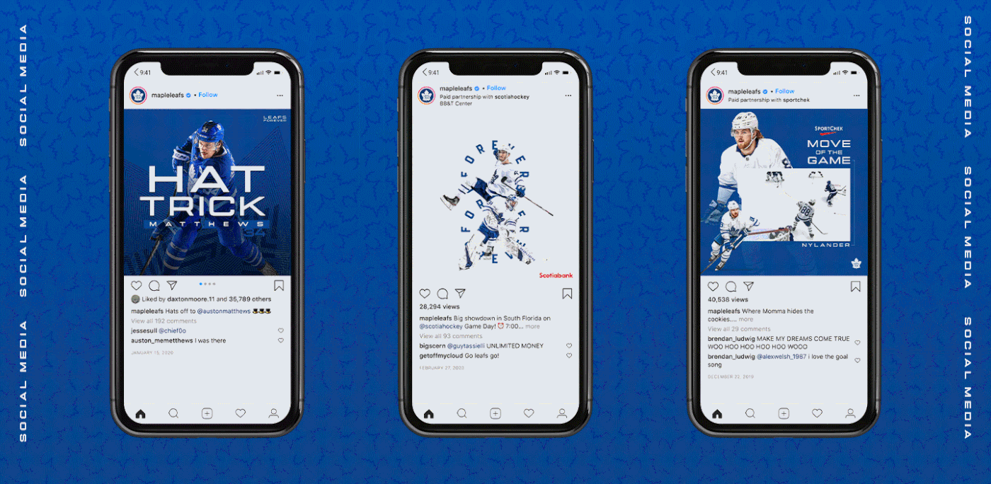 animation  branding  graphic design  hockey maple leafs motion design NHL package design  Toronto