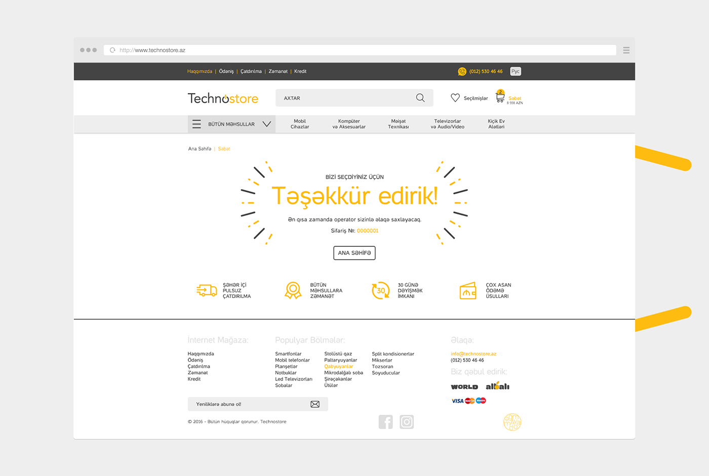 Webdesign Ecommerce Website Web design online store technostore orkhan aghammadov