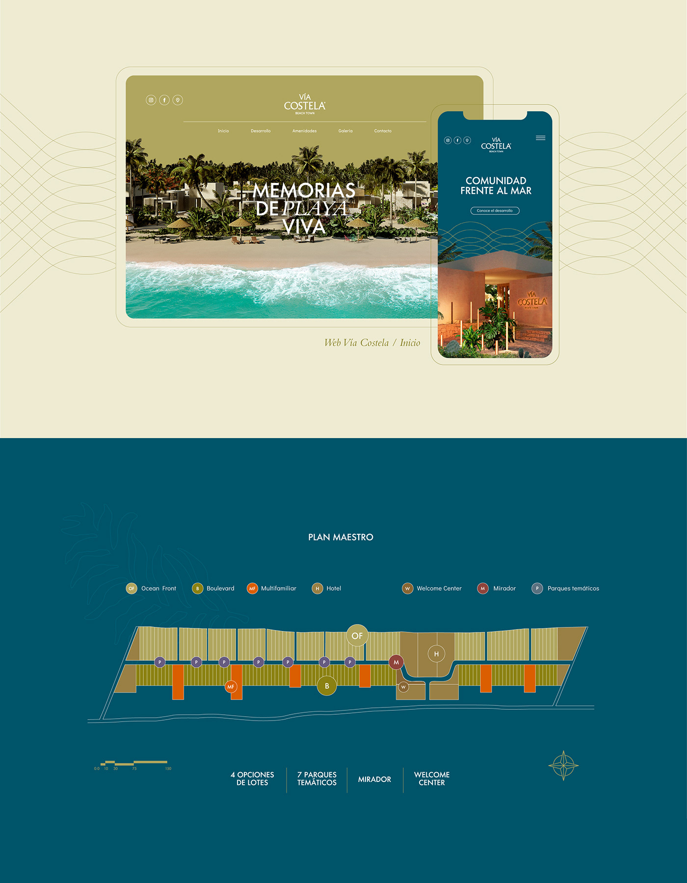 beach branding  graphic design  luxury mantra residential vía costela yucatán sand Tropical