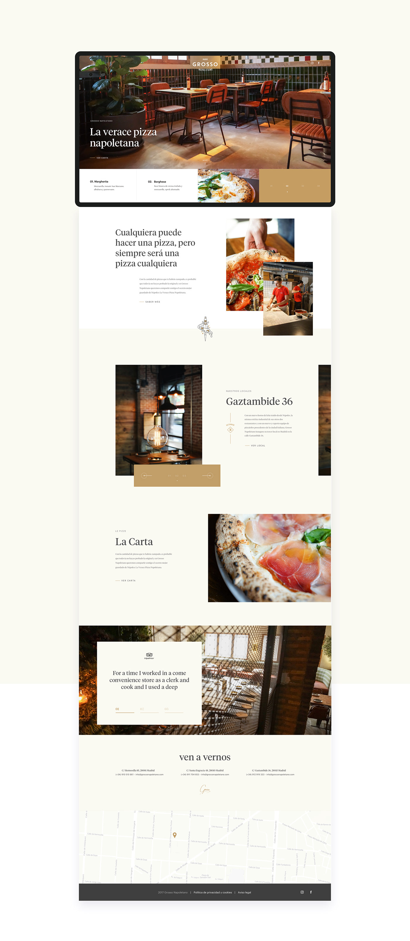 Pizza grosso Napolitano neapolitan restaurant branding  Web Design  ux UI UX / UI