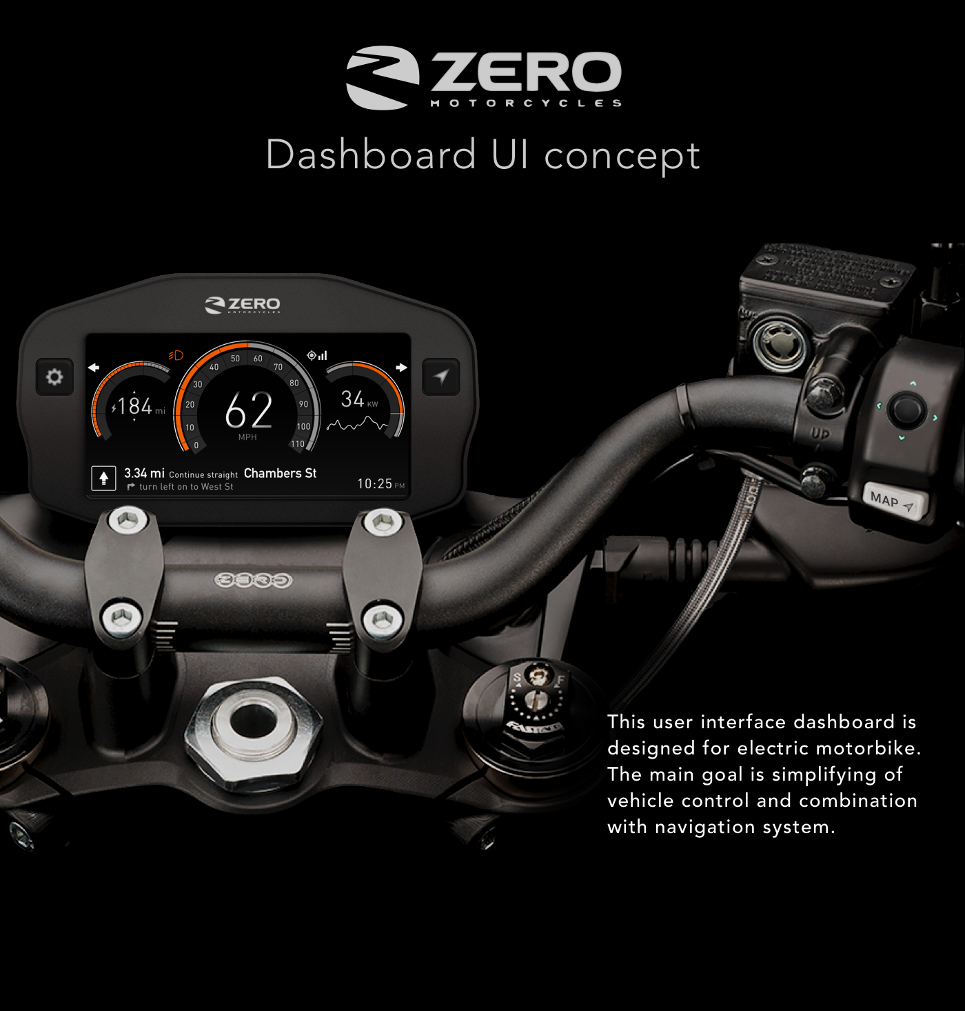Dash dashboard motorcycles electric motorbike concept