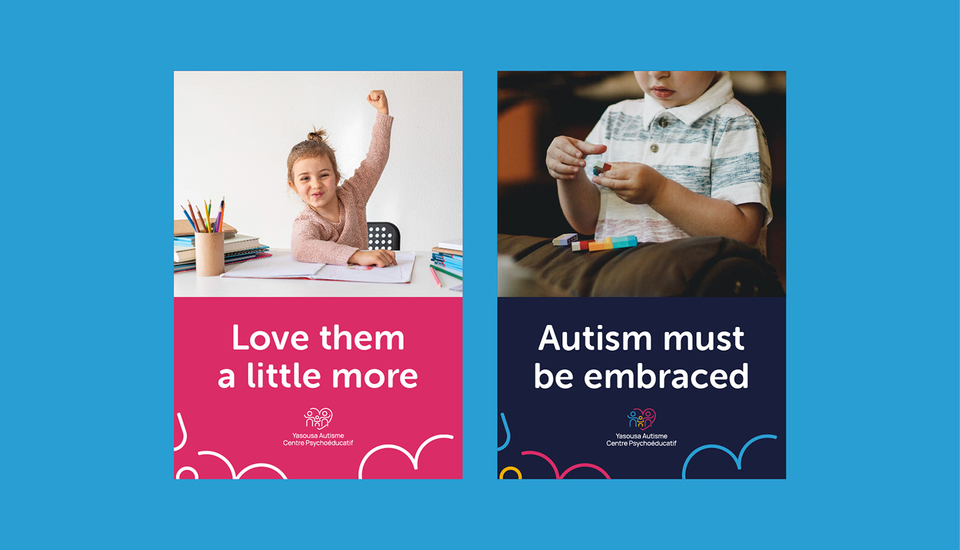 autism awareness brand identity center children colorful Education Logo Design Love