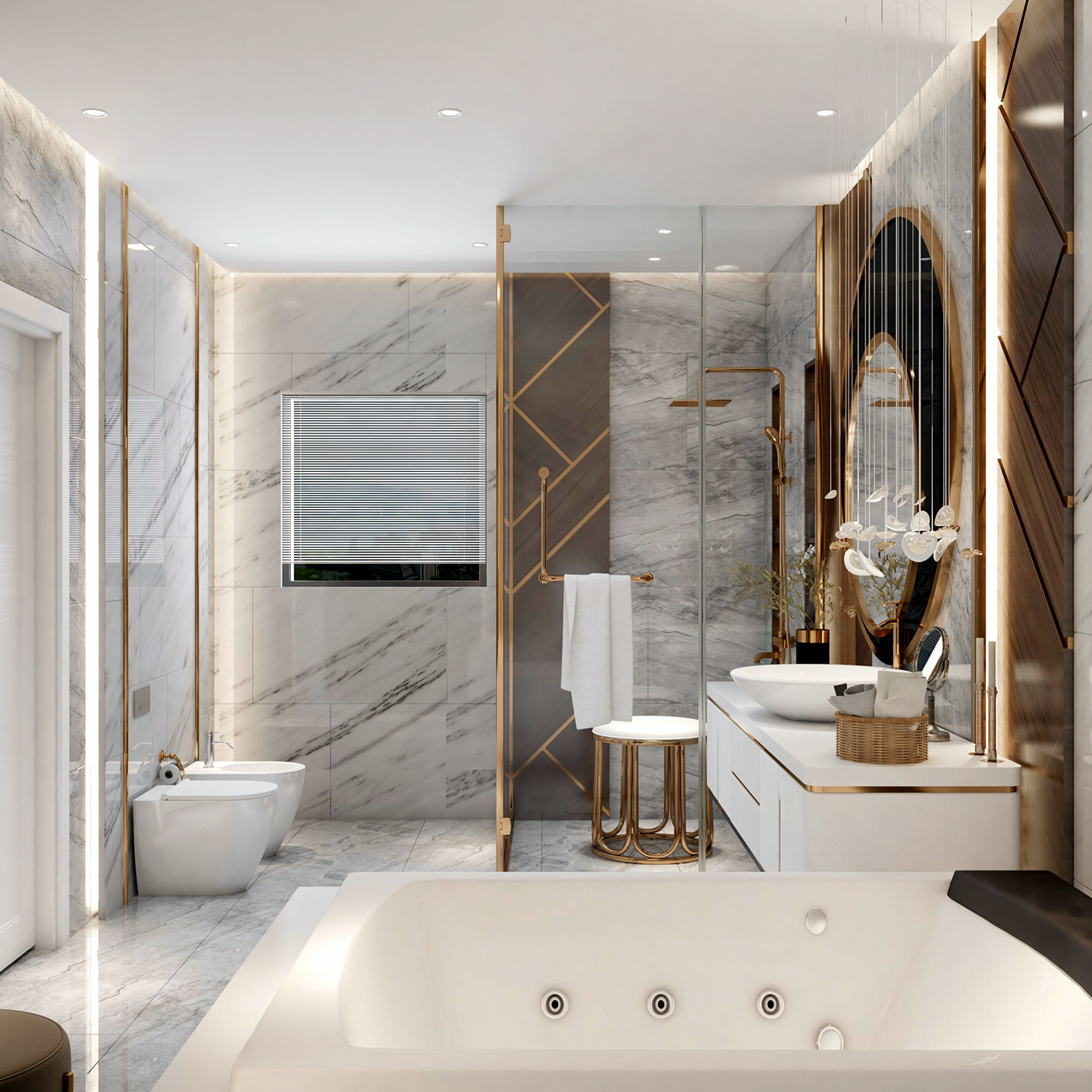 bathroom design bathroom ideas bathroom tv jacuzzi Kuwait Luxury bathroom luxury bathroom design luxury homes Master Bathroom mirror design