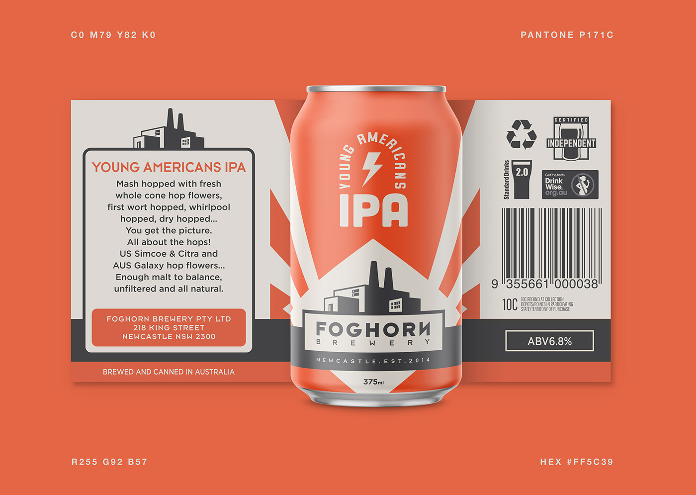 beer brewery Packaging can Label craft beer foghorn logo branding  wiltshire creative