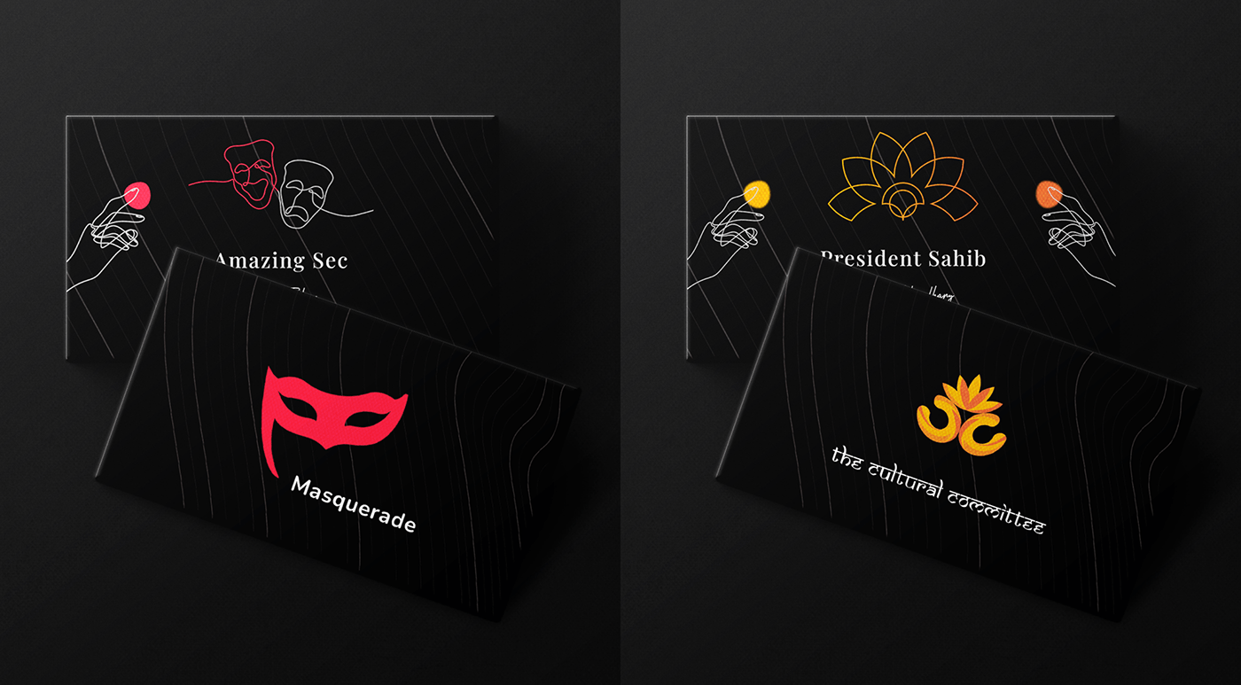Parallel image of the 2 card concepts that were designed as gifts for seniors during their farewell.