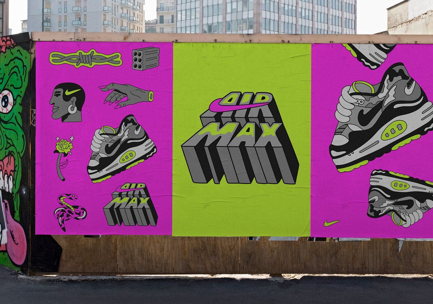 air max ILLUSTRATION  lettering Nike sticker Street