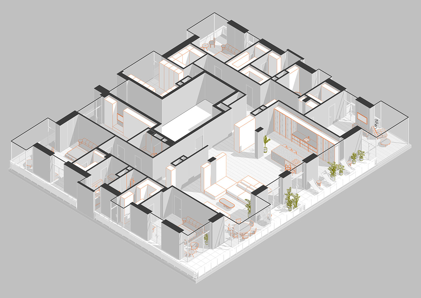 design design interior architecture revit 3D Revit Architecture BIM dinning kitchen living room