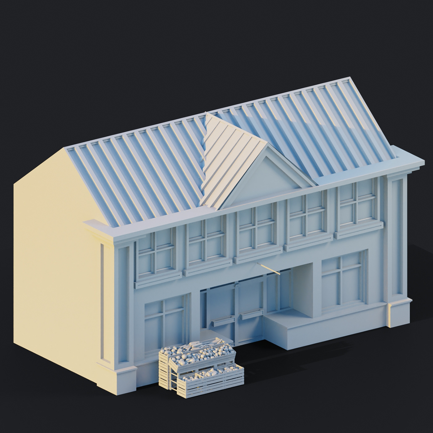 architecture building city Diorama Isometric Low Poly lowpoly Miniature town