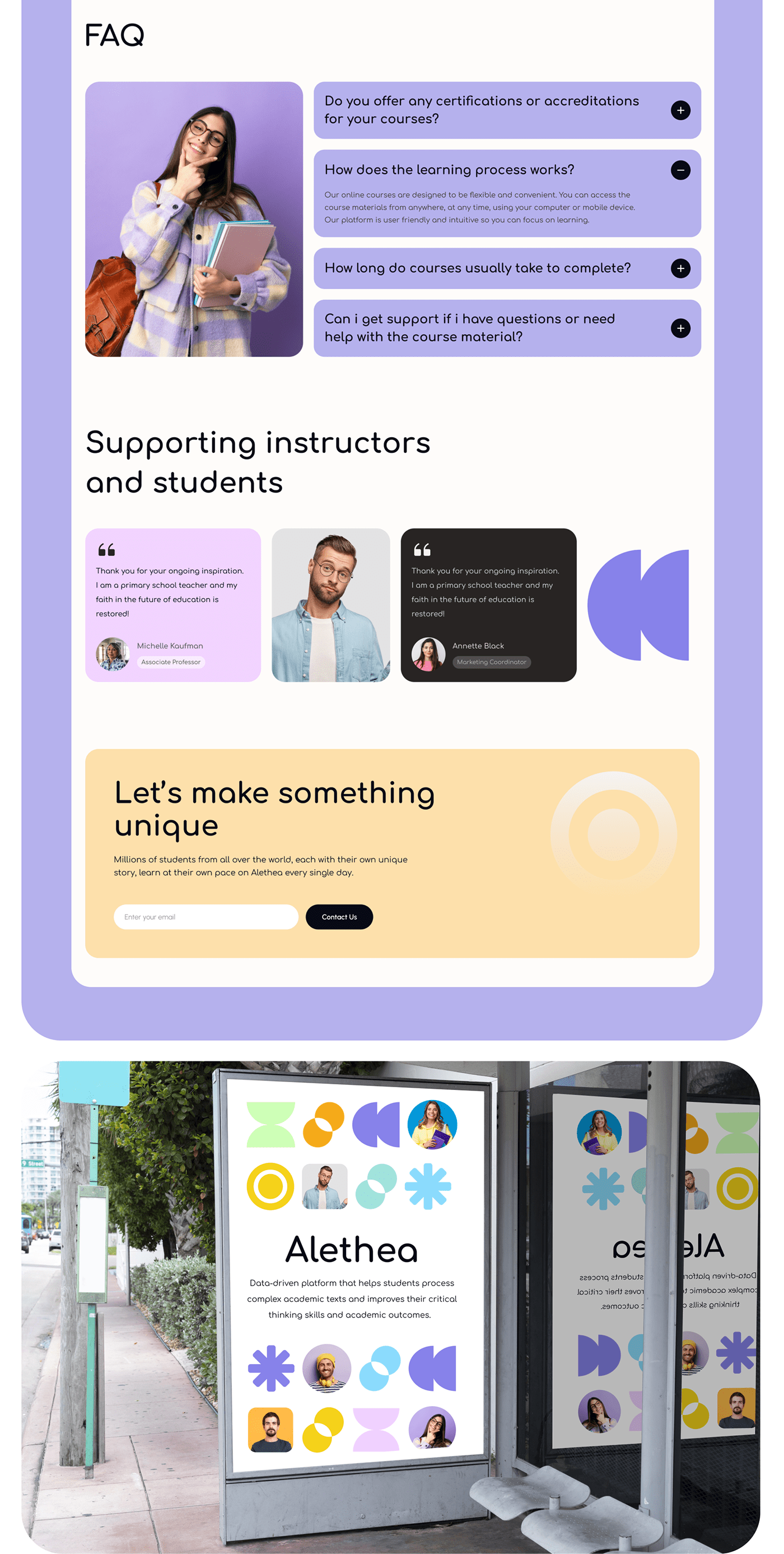 landing page UI/UX Figma Website courses Education learning user interface Mobile app