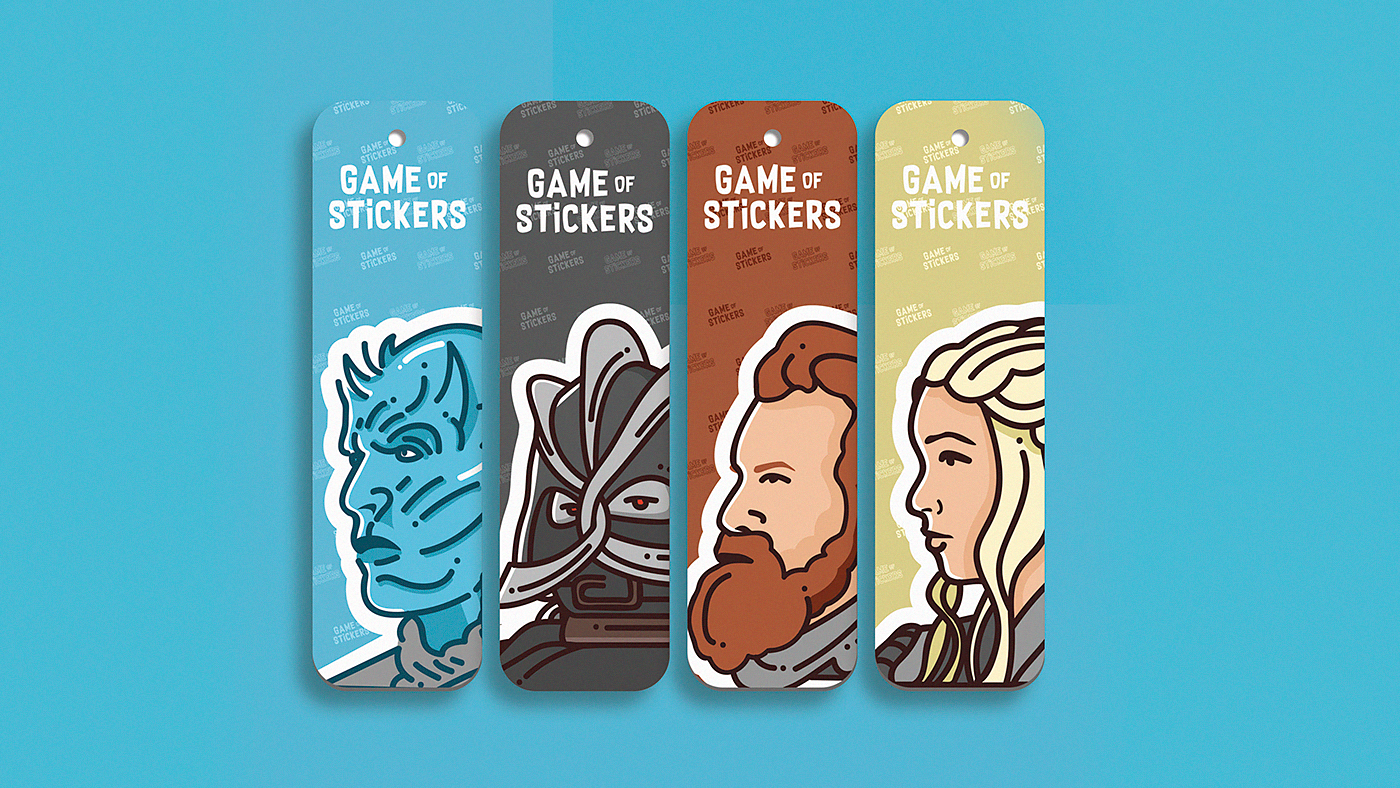 stickers Game of Thrones free flat caracter colors winter Digital Art  Adesivos hbo