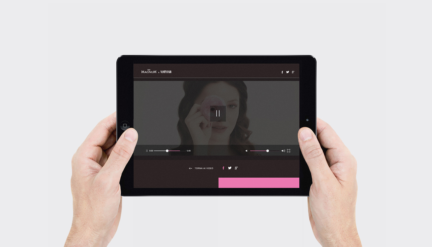 magnum pink & black video Interactive Video landing page Food  lifestyle beauty