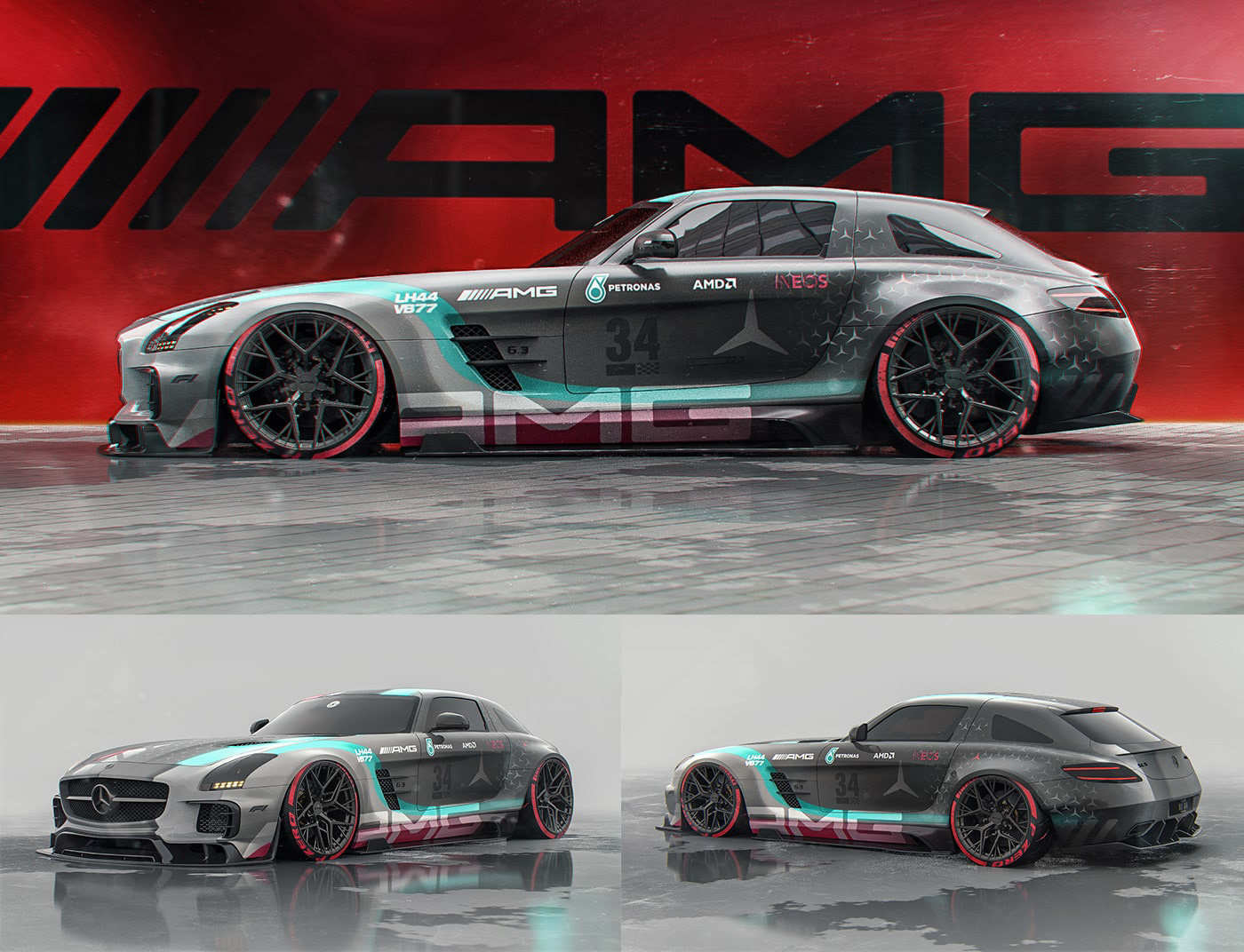 3d modeling automotive   body kit car design Digital Art  stance widebody