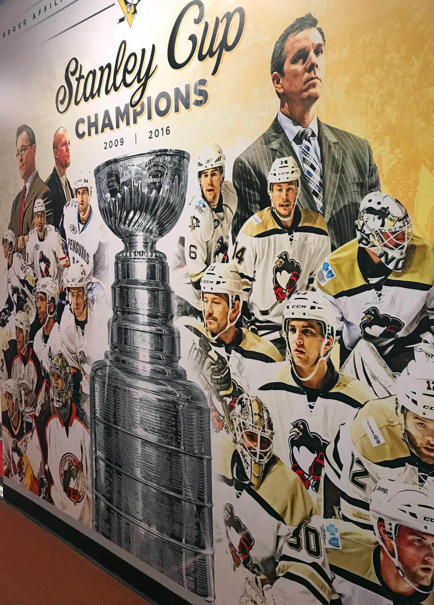 hockey wbs penguins stanley cup Mural Pittsburgh Penguins penguins NHL Stanley Cup Champions fleury AHL