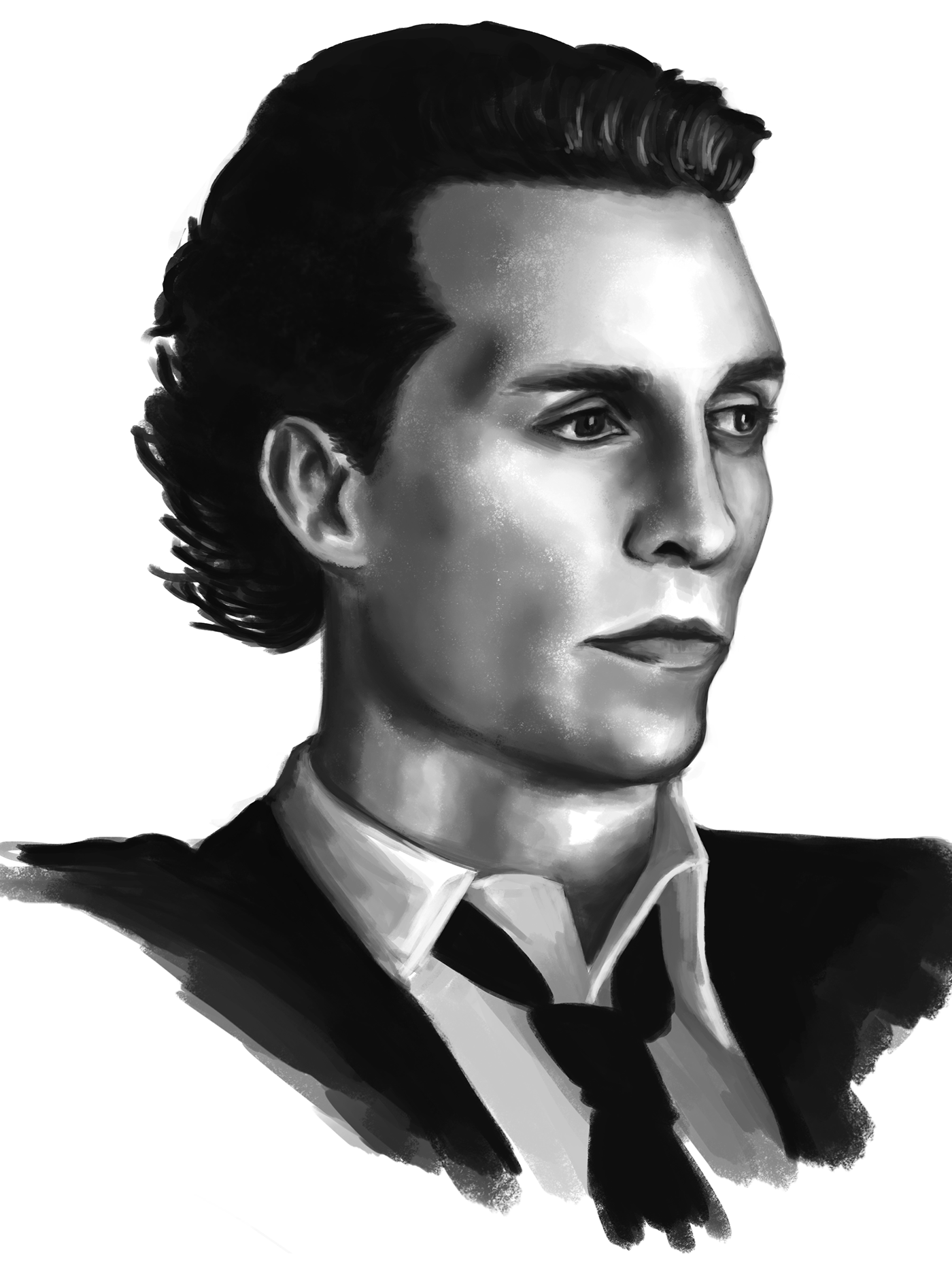 face face study digital painting Matthew McConaughey