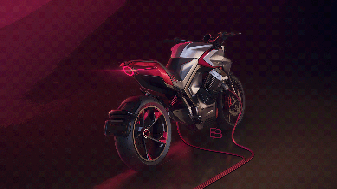 3D Bike motorcycle Motorcycle Concept moto guzzi MotorcycleDesign concept electric vehicle Transportation Design bike design