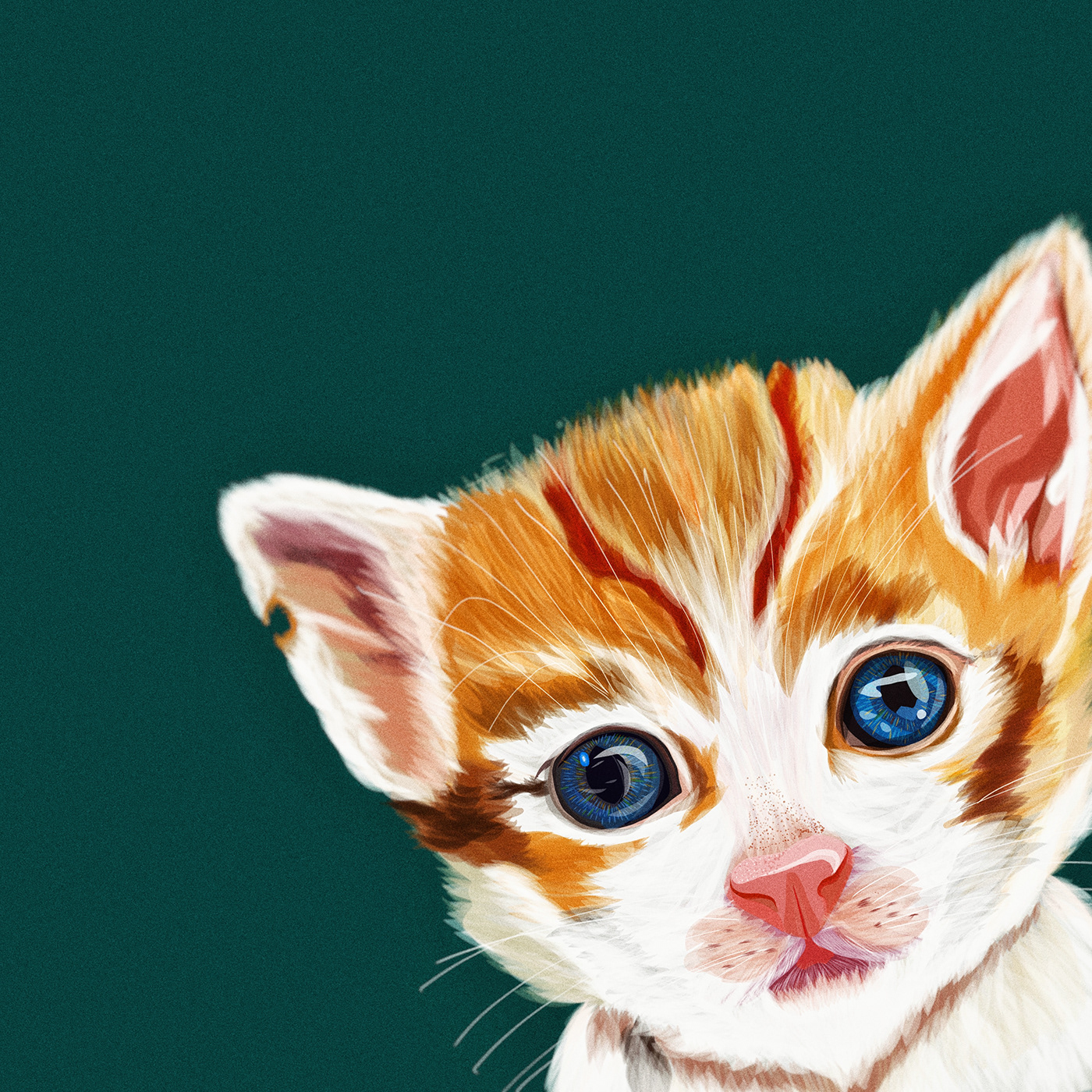 olbap olbapdesign olbap design ILLUSTRATION  Digital Art  vector kitten adobe fresco farm animals Cat